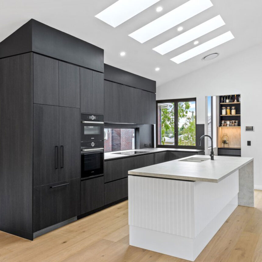 Bespoke black and white kitchen renovation