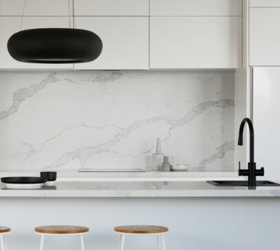 Luxury black and white small kitchen renovation