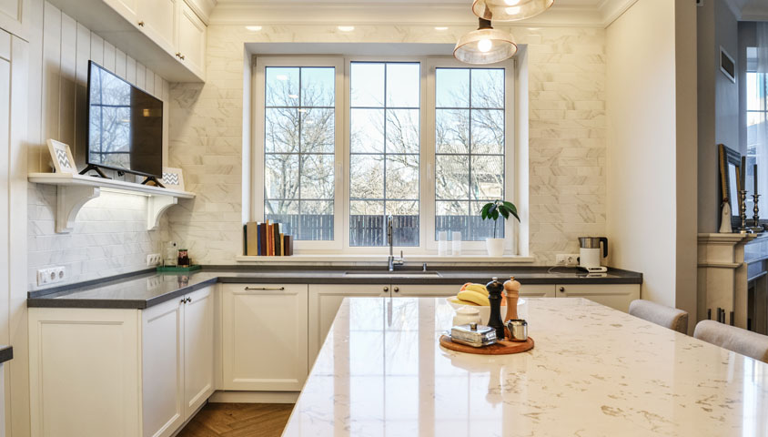 Feature image of Granite Countertops: Benefits and Styling Guide by QN Kitchens featuring a luxury granite kitchen.